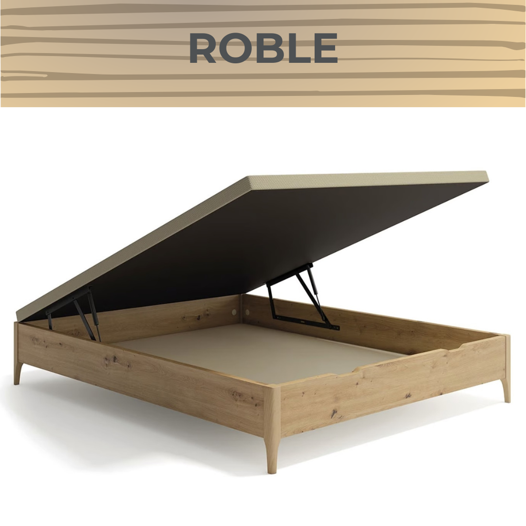 Canapé de Madera Abatible con Patas Color Roble - Descansum™