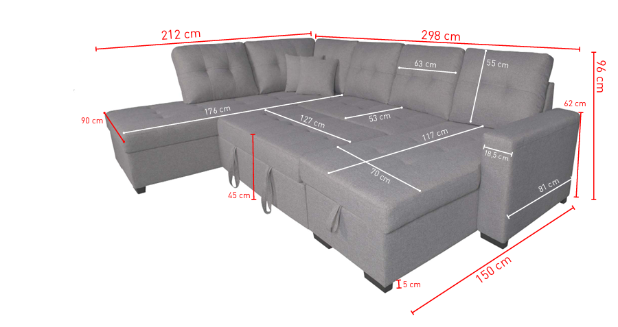 SOFA CHAISELONGUE-RINCONERA-CAMA MOD. GN-758