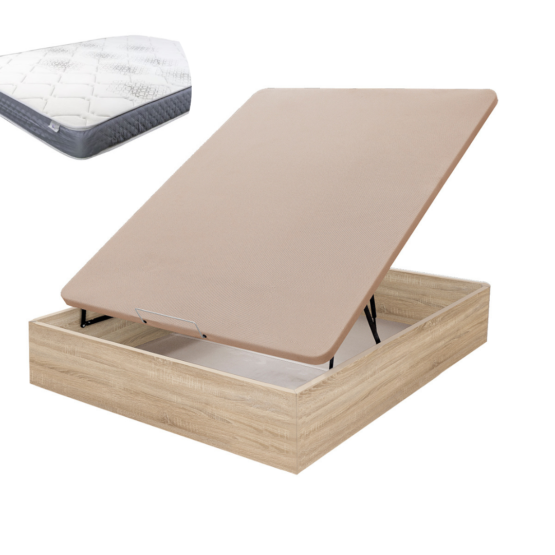 Pack Canapé de Madera y Colchón Viscoelástica