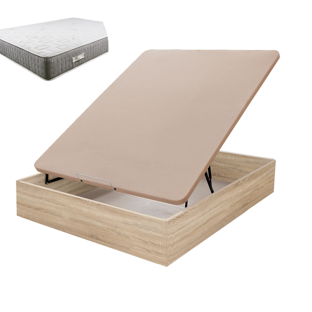 Pack Canapé de Madera y Colchón Viscoelástica