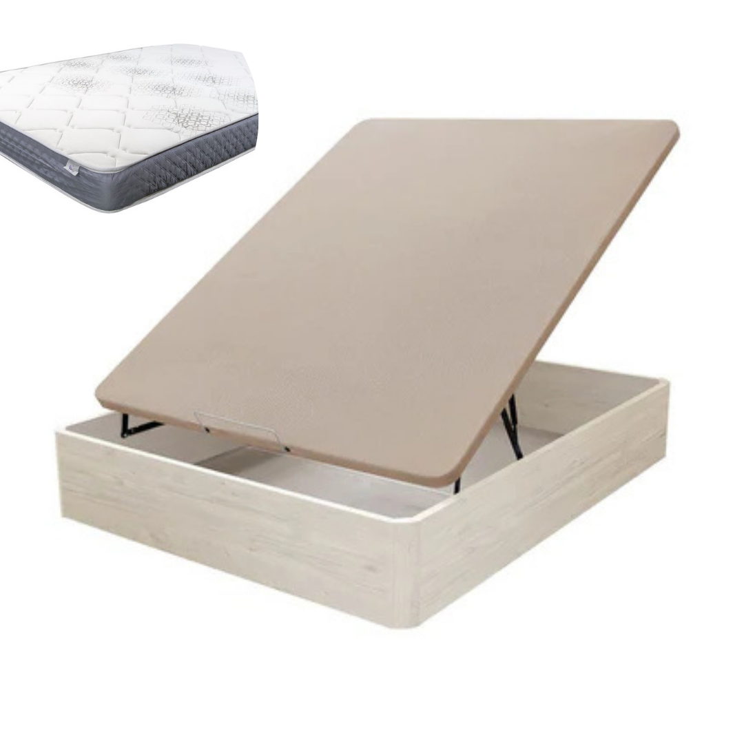 Pack Canapé de Madera y Colchón Viscoelástica