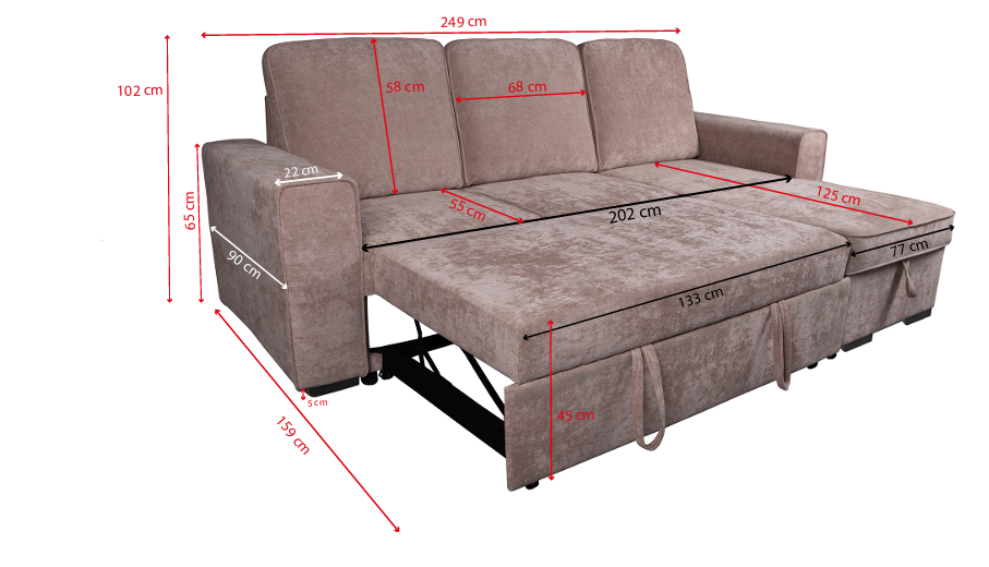 SOFA CHAISELONGUE-CAMA MOD. GN-987